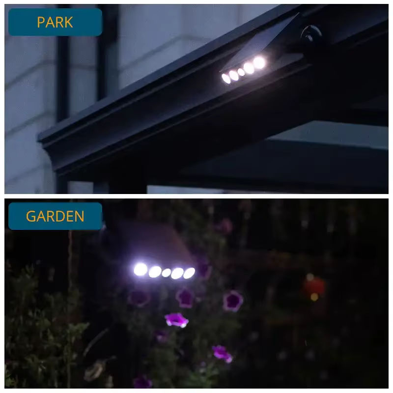 Wasserdichte Solar LED Sicherheitsleuchte mit Bewegungssensor und 3 Modi für Garten und Außenbereich, Farbe: Schwarz, Lichtfarbe: Warmweiß - Bild 6