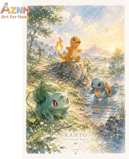 KAYOU Pokémon Göttlichkeitsbestien Poster als dekorative Kunstdrucke in Mehrfarbig - Bild 1