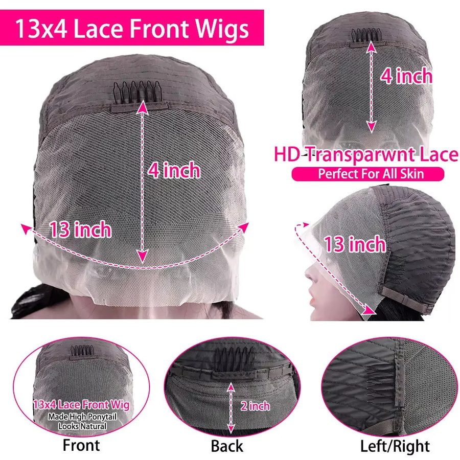 Larhali Bob Naturlockige Perücke aus Echthaar, 14 Zoll, Lace-Front, Damen - Bild 6