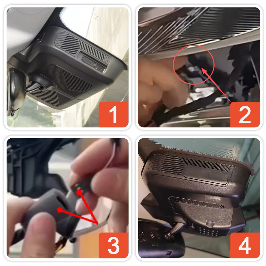 CARBAOHUI 4K Dash Cam Set mit App-Steuerung und Wifi für Chery Explore 06 und Jaecoo J7 (2023-2025), Vorne und Hinten, Schwarz - Bild 4