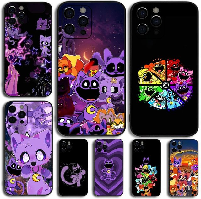 P-Poppies-P-Playtimes Soft Handyhülle für Apple iPhone 15, 14, 13, 12, 11, Pro, X, XS, Max, XR, Plus, Mini in Schwarz - Bild 1