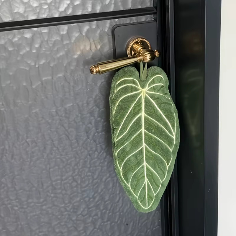 QCQHDU Waschbare Pflanzenhandtücher mit Blätter-Design in Grün für Küche und Badezimmer - Bild 4