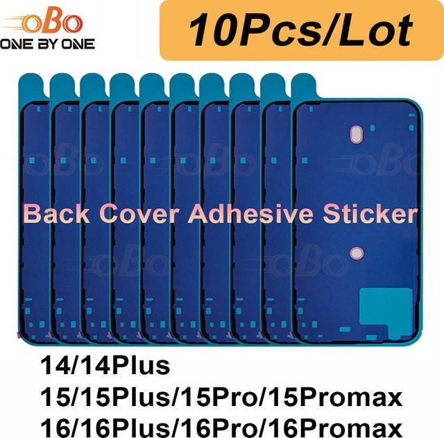 10 Stück selbstklebende wasserdichte Dichtungsaufkleber für die hintere Abdeckung von iPhone 14 15 16 Pro Max Plus in Blau - Bild 1