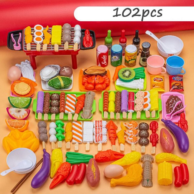 Kidsly Pretend Play Küche Spielzeug, Simulation Lebensmittel Gemüse Grill Kochen Sets, ab 3 Jahre - Bild 1