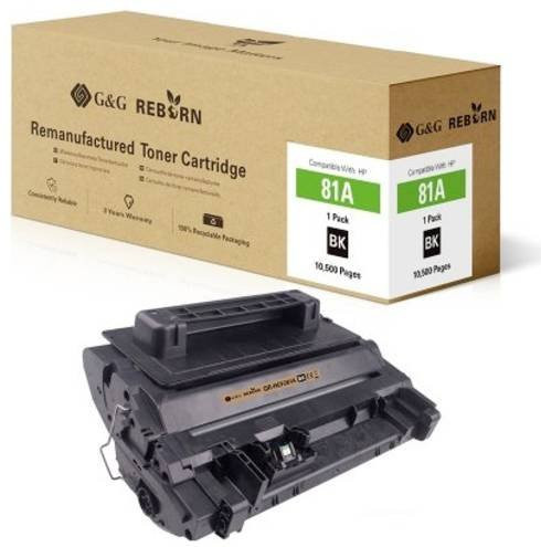 G&G Toner Cartridge Schwarz kompatibel mit HP 81A, Remanufactured, Reichweite 10500 Seiten - Bild 1