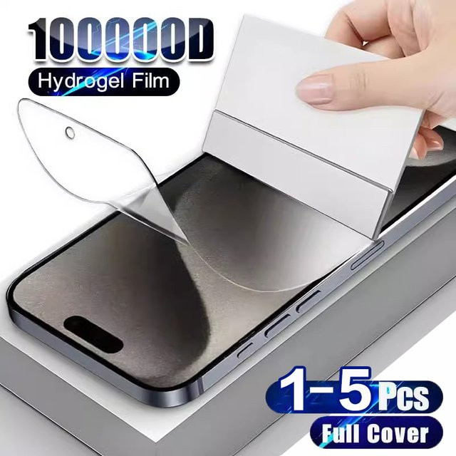 LUBIC Hydrogel Display Schutzfolie für iPhone 11 12 13 14 15 16 Pro Max Plus Mini XR XS in Transparent - Bild 1