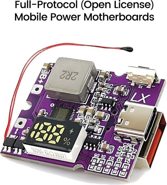 Diymore 22,5 W Power Bank Modul mit bidirektionalem Schnellladen und QC4+ Unterstützung in Beige oder Purple - Bild 1
