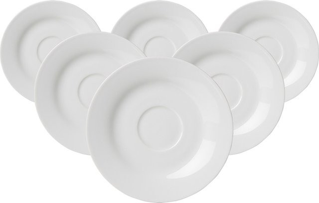 Ritzenhoff & Breker Kaffeeuntertassen Bianco Rondo Weiß, Durchmesser: 15 cm, 6er Set - Bild 1