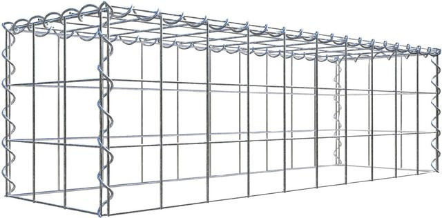 Gabiona Gabione-Anbaukorb Typ 3 aus Stahl in Silbergrau, B/T/H: 30 x 30 x 100 cm, Maschenweite 10 x 10 cm - Bild 1