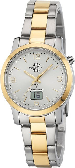 Master Time Damenuhr, Digitaluhr, Edelstahl, Weiß, 34 mm, 3 ATM - Bild 1