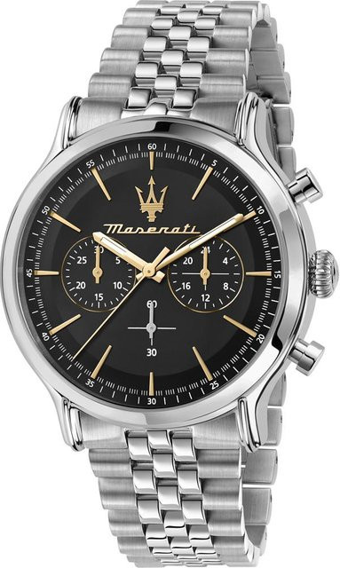 Maserati Epoca Chronograph, Edelstahl, Schwarz, Quarz, 42 mm, Herren - Bild 1