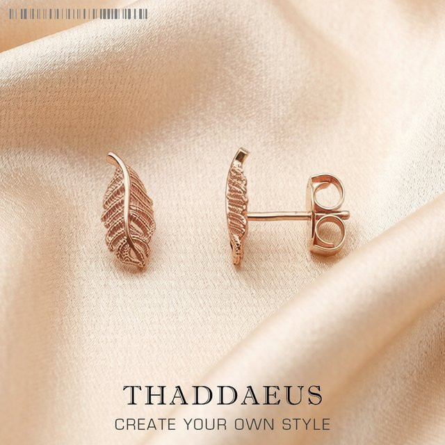 Thaddaeus Ohrstecker, 925 Silber, vergoldet, Damen, Vintage - Bild 1
