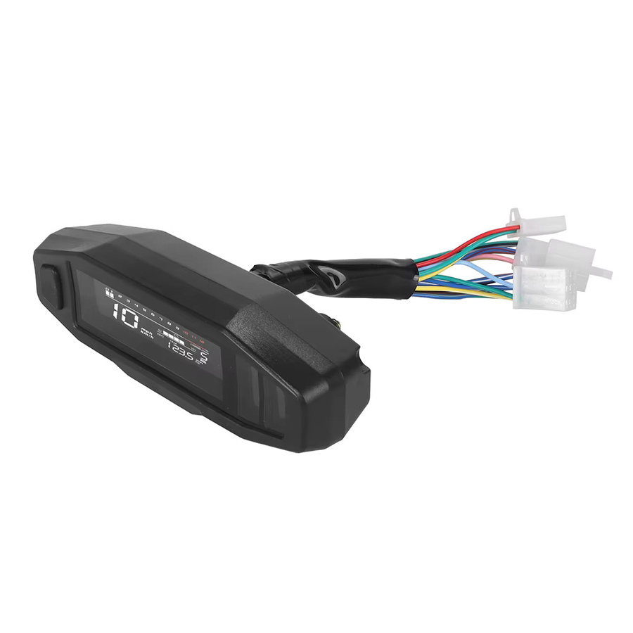 JNYD Universal LED Digital Tachometer für Motorräder, Wasserdichter Kilometerzähler mit Km/h und MPH Anzeige in Schwarz - Bild 2
