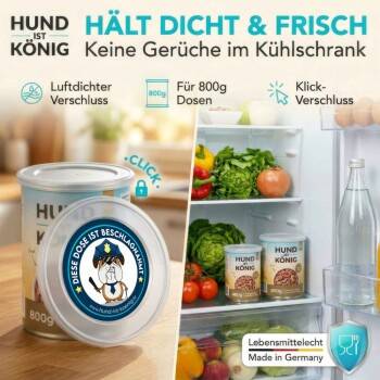 HUND IST KÖNIG Dosendeckel beige für Tierfutter 800g - Bild 2