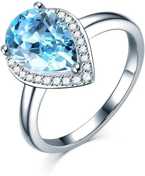 Ring 925 Silber, Zirkonia, Damen, Tropfenform - Bild 1