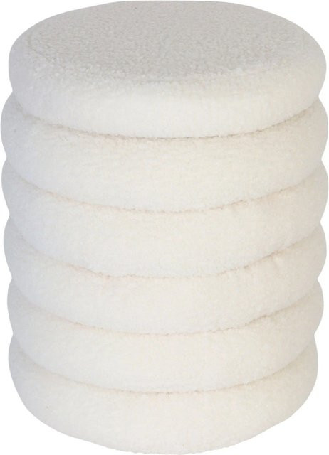 Relaxdays Hocker mit Stauraum in Naturweiß, Bouclé-Design, B/T/H: 44 x 37 x 44 cm - Bild 1