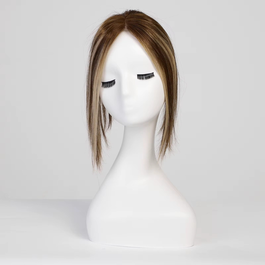 HAIRCUBE Echthaar-Topper mit Clips, Aschebraun-Blond-Mischgewebe, Damen - Bild 2