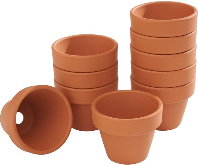 VBS Terrakotta Töpfe Braun, 10 Stück, Innen-Ø: 4 cm - Bild 1