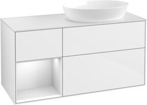 V&B Waschtischunterschrank Finion mit Wandbeleuchtung, Farbe: Weiß lackiert, Breite: 120 cm, Tiefe: 50,1 cm, Höhe: 50,1 cm - Bild 1