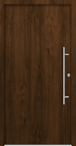 Splendoor Haustür PATRAS Prime aus Aluminium in Nussbaum Braun, H: 210 cm, B: 100 cm, T: 7 cm - Bild 1