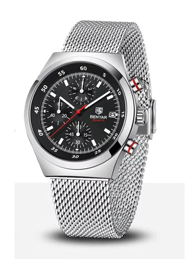 BENYAR Armbanduhr, Quarz, Edelstahl, Blau, Herren - Bild 6