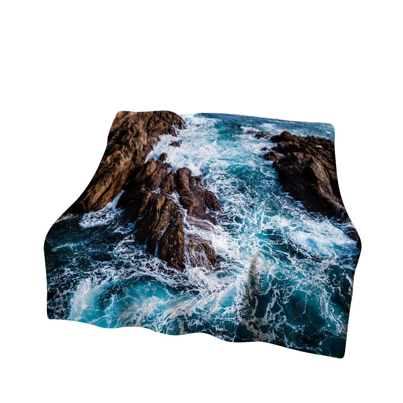 Faviora Flanelldecke mit maritimem Naturmotiv in Multicolour, weiche und warme Überwurfdecke für Kinder und Erwachsene, B/B/H: 150 x 125 x 1 cm - Bild 2