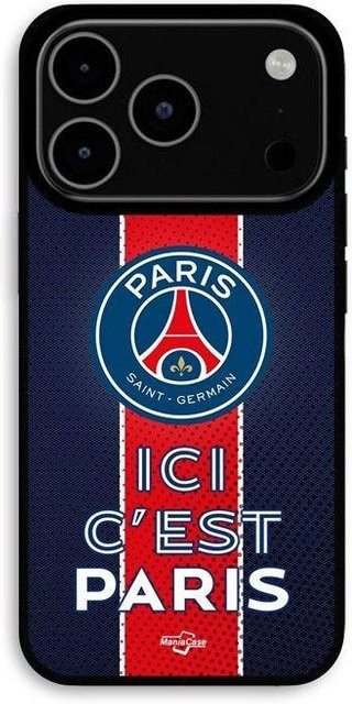 Maniacase iPhone 17 Pro Hülle mit PSG-Logo hier ist Paris in Schwarz - Bild 1