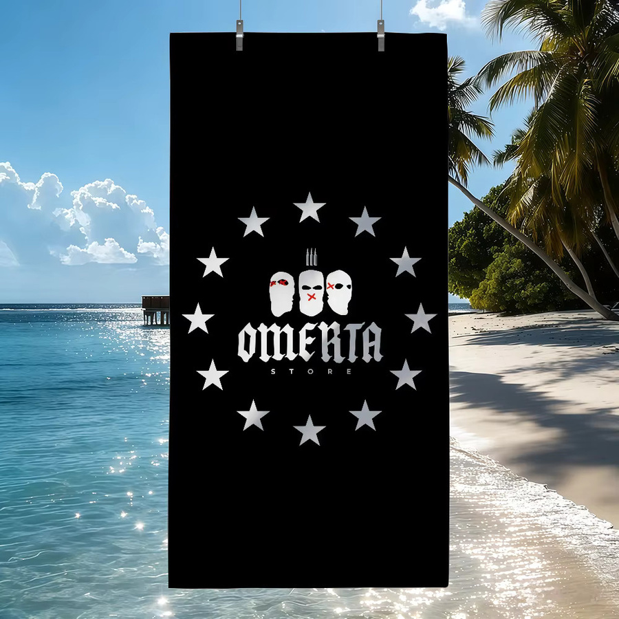 O-Omerta 47 Strandtuch Reisehandtuch Schwarz für Pool, Strand und Camping - Bild 4