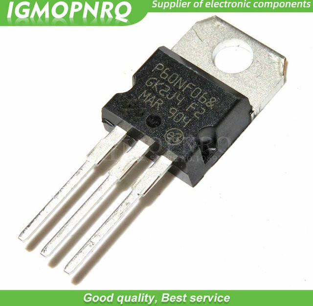 10 Stück P60NF06 STP60NF06 MOSFET N-Feldeffekttransistor 60V 60A im TO-220 Gehäuse in Schwarz - Bild 1