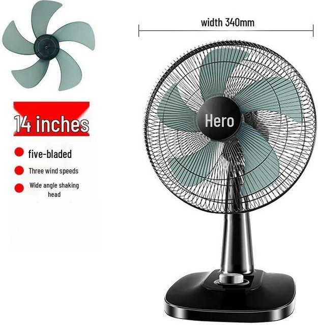 ElectroCN Tischventilator 16 Zoll in Schwarz mit Oszillation und leisem Betrieb - Bild 1