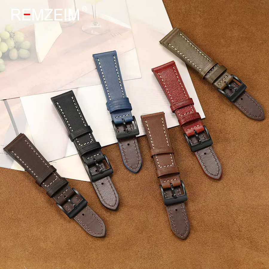 REMZEIM Uhrenarmband Leder, Herren - Bild 1