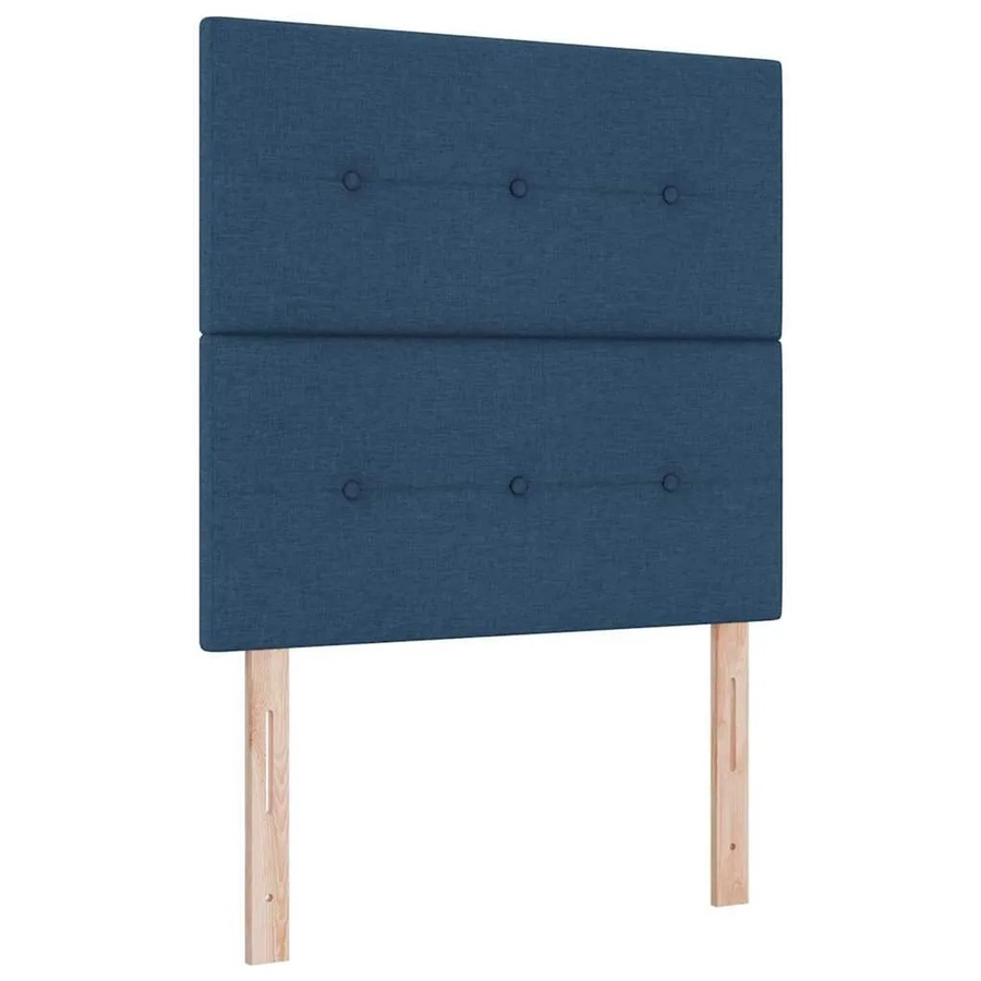 vidaXL LED Boxspringbett Blau mit Matratze und Taschenfederkern B: 100 cm, T: 200 cm, H: 140 cm - Bild 2