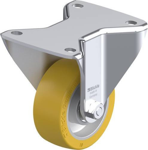 Blickle Bockrolle BH-ALTH 101K-3 in Silber und Gelb mit 100 mm Rad-Durchmesser und 420 kg Tragfähigkeit - Bild 1