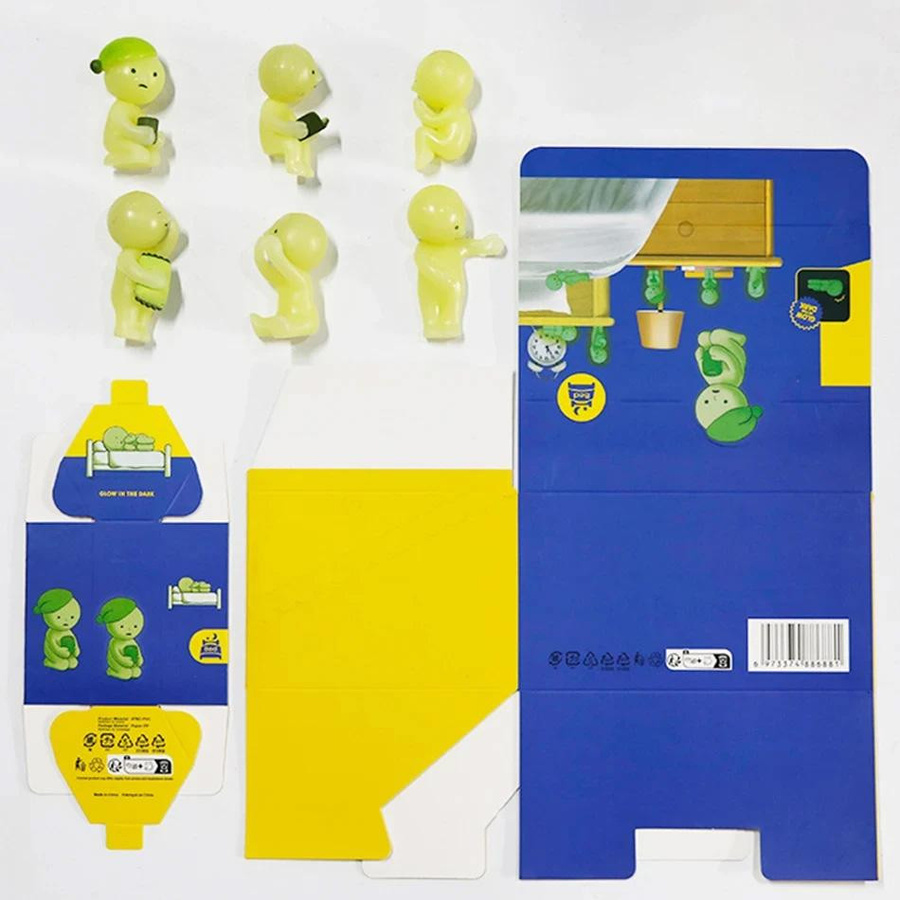 Smiski Living Nachtleuchtende Grüne Puppen Actionfiguren 6-teiliges Set - Bild 3