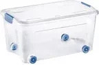 Tontarelli Combi Box Aufbewahrungsbox mit Rollen, transparent/blau, 43 l - Bild 1