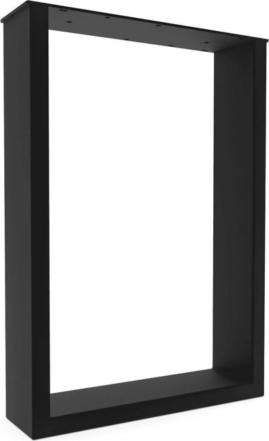 HEVVA Tischkufe BASEL Tischbein aus Metall in Schwarz Matt, Tiefe: 30 cm, Höhe: 43 cm - Bild 1