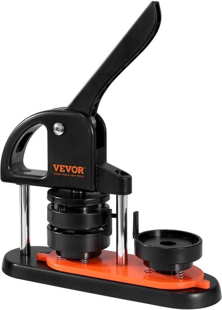 MB Buttonmaschine 58 mm Pin-Hersteller Set in Schwarz und Orange mit 100 Stück Ansteckern für DIY-Projekte - Bild 1