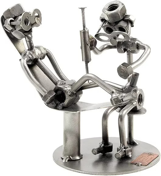 Schraubenpaar Orthopäde mit Patient von Hinz & Kunst in Silber aus Metall - Bild 1