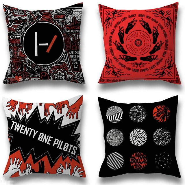 T-Twenty One Pilot Band Kissenbezug mit Grafikdesign, B/B/H: 45 x 45 x 45 cm - Bild 1
