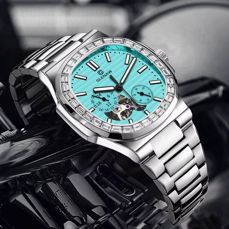 GLENAW Armbanduhr, Automatik, Edelstahl, Blau, Herren - Bild 2