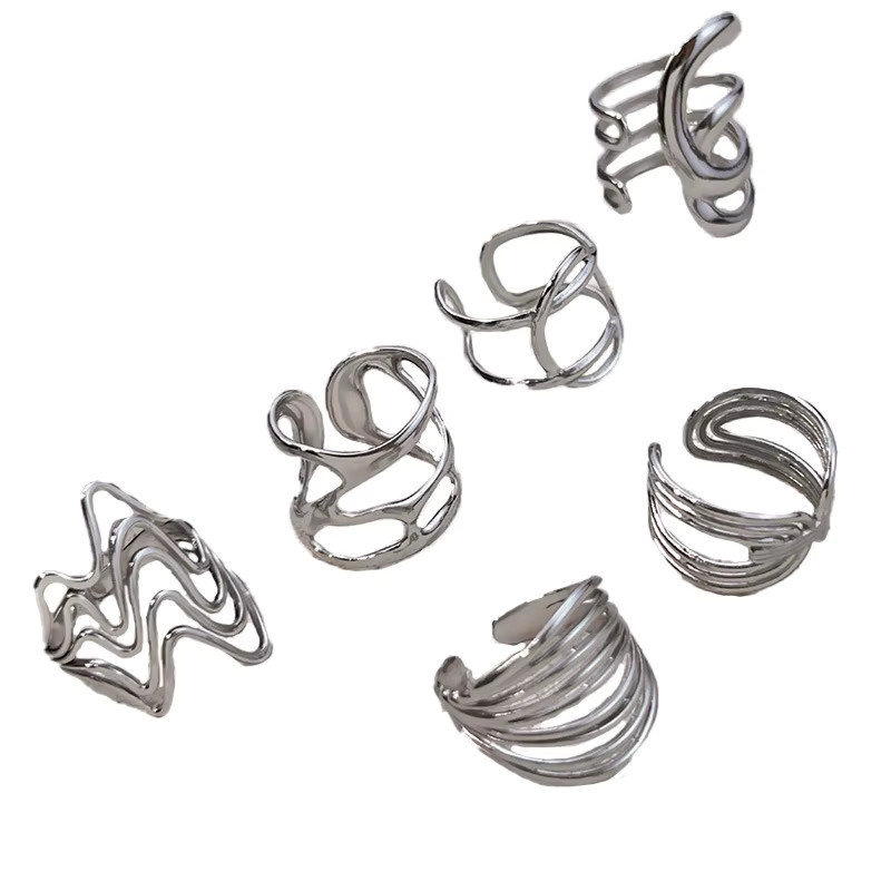 SLOONGJEWELRY Ringe, Edelstahl, Silber, Unisex - Bild 3