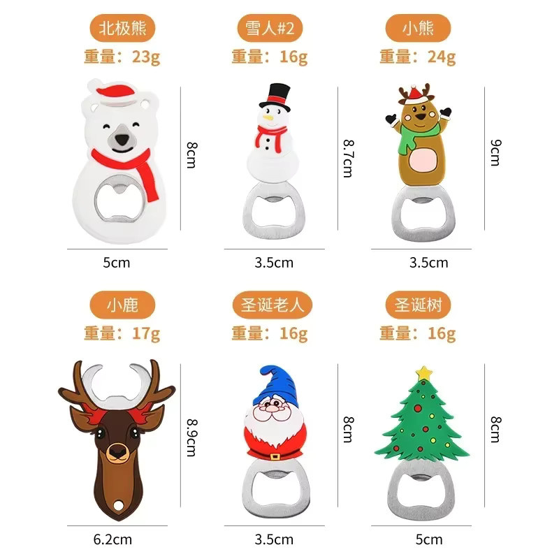 Flaschenöffner Santa Schneemann aus Edelstahl und Silikon in Multicolour - Bild 2
