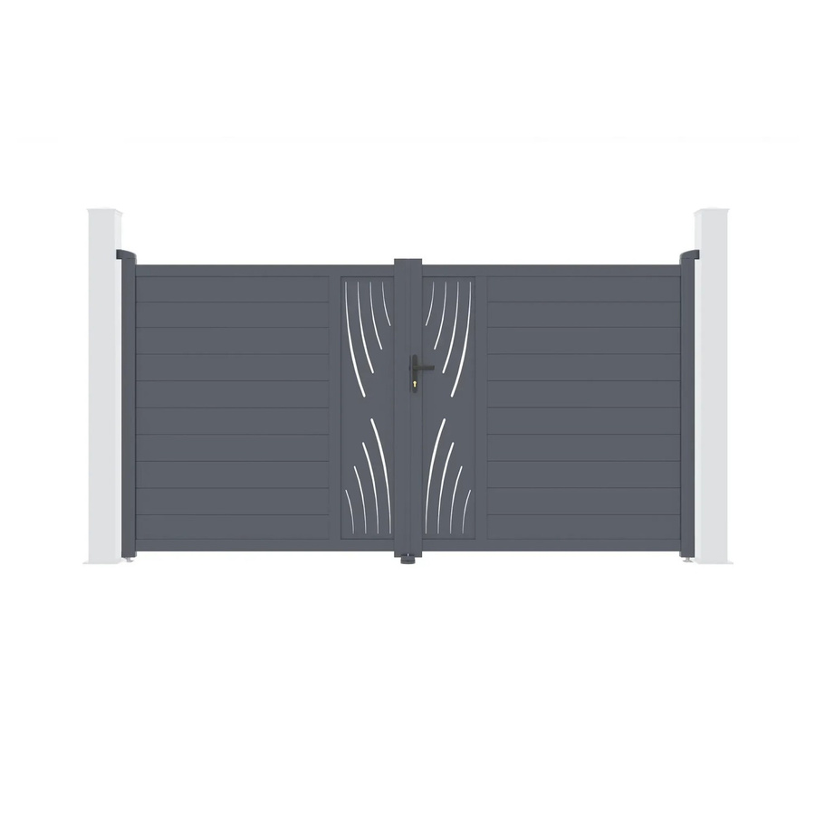 Casanoov Elektrisches Flügeltor Veleta aus Aluminium in Anthrazit und Grau mit Drehtorantrieb Ranger B150, B/H: 305 x 176 cm - Bild 2