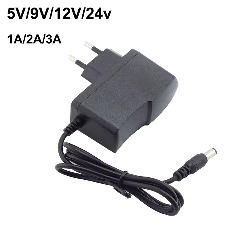 Netzteil Adapter Transformator Wand Ladegerät für LED-Streifenlicht, AC 110V 240V zu DC 5V 9V 12V 24V, Farbe: Schwarz - Bild 2