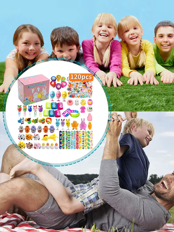 JOCESTYLE Bunte Vorgefüllte Ostereier mit Mini-Spielzeug für die Ostereiersuche, 100 oder 120 Stück, Mehrfarbig - Bild 5
