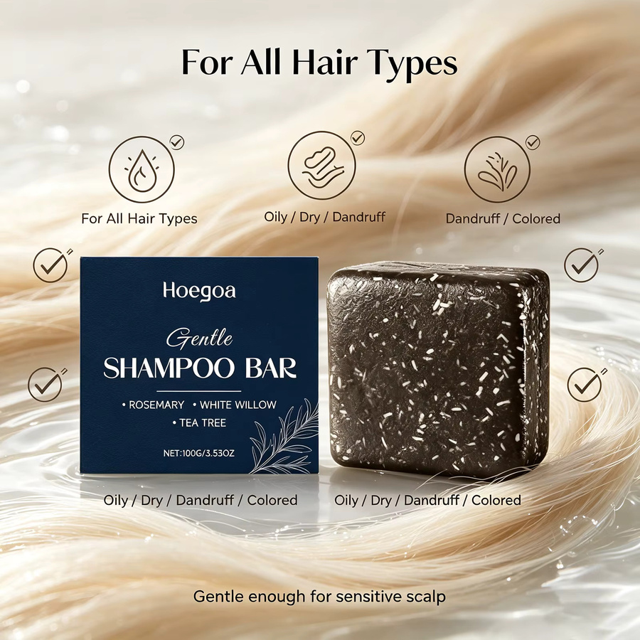 HOEGOA Rosmarin-Shampoo-Riegel, 100 g, Unisex, mit Rosmarinöl - Bild 3