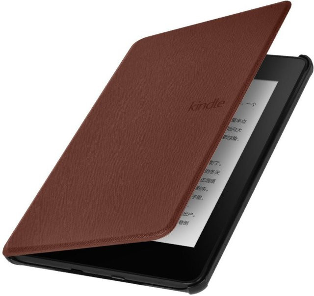 Premium Lederhülle für Kindle Paperwhite 6. Generation (7 Zoll) in Braun mit Cross Pattern Design - Bild 1