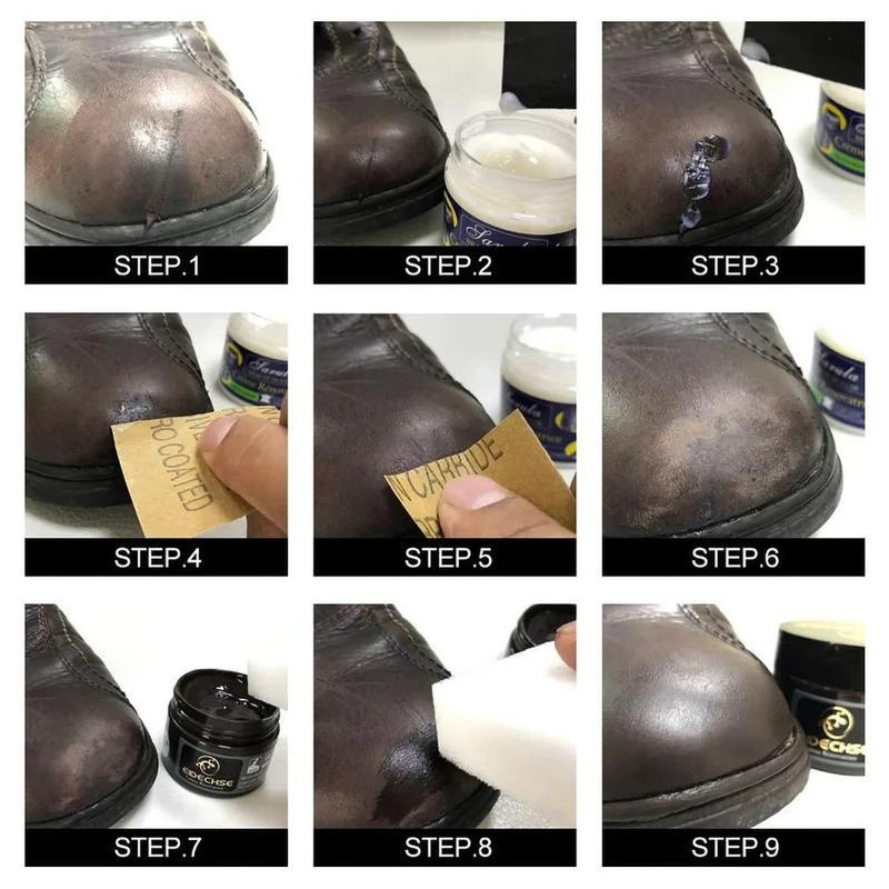 YJMP Lederreparaturcreme in Braun zur Restaurierung von Leder für Schuhe, Autositze, Sofas und Mäntel, 50 ml - Bild 2