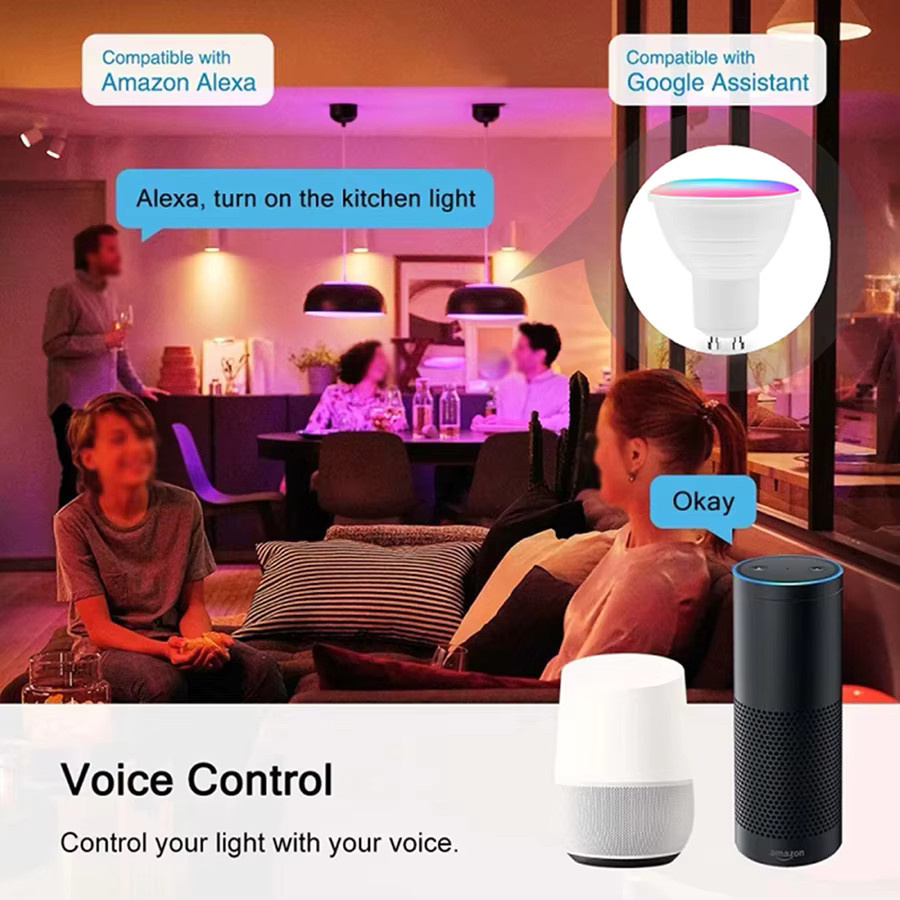 GGBEE Tuya Smart Wifi GU10 LED-Lampe RGBCW, dimmbar, Multicolour, mit Sprachsteuerung für Alexa und Google Home - Bild 3