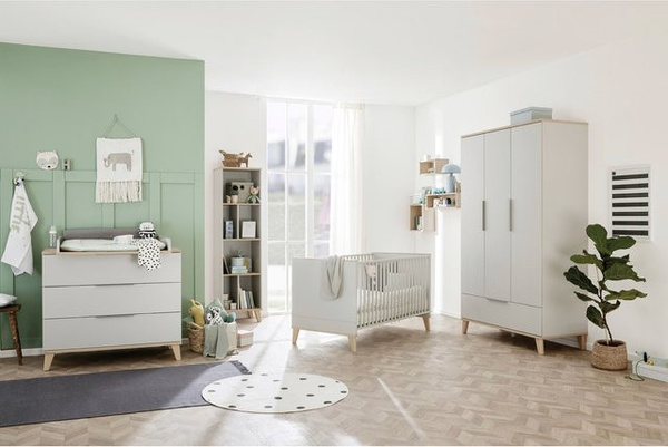 Paidi Babybett Fiene im skandinavischen Design, Grau-Weiß, B/L: 70 x 140 cm